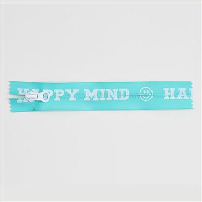 Waterproof blue nylon zipper TPU with words